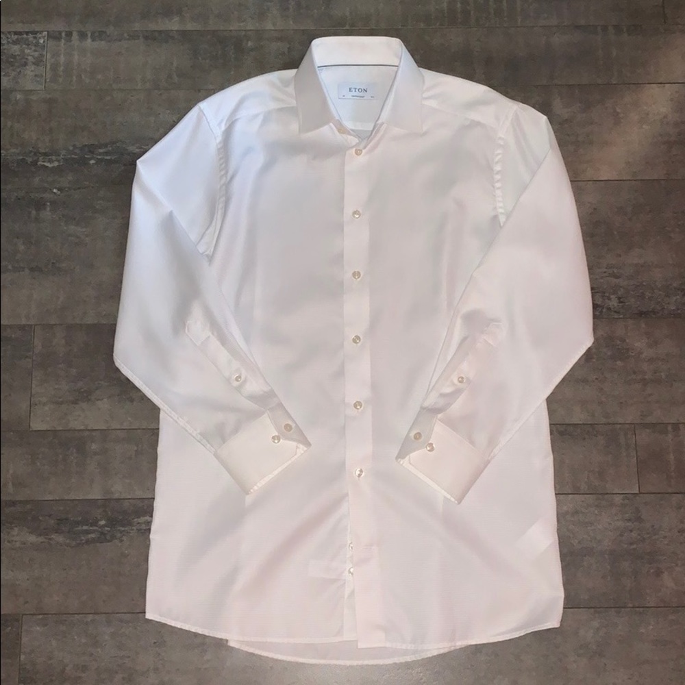 Eton White Textured Dress Shirt